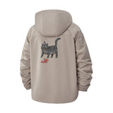 Playful Cat Unisex Full-Zip Printed Waterproof Hooded Windbreaker