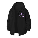 Cartoon Bear Unisex Full-Zip Printed Waterproof Hooded Windbreaker