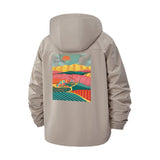 Abstract Landscape Unisex Full-Zip Printed Waterproof Hooded Windbreaker