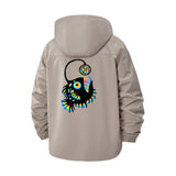 Pixel Angler Fish Unisex Full-Zip Printed Waterproof Hooded Windbreaker