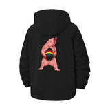 Rainbow Bear Unisex Full-Zip Printed Waterproof Hooded Windbreaker