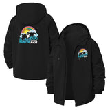 Satirical Shark Rainbow Unisex Full-Zip Printed Waterproof Hooded Windbreaker