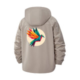 Origami Bird Unisex Full-Zip Printed Waterproof Hooded Windbreaker