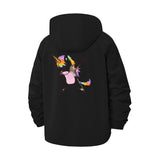 Dabbing Unicorn Unisex Full-Zip Printed Waterproof Hooded Windbreaker