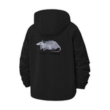 Opossum Illustration Unisex Full-Zip Printed Waterproof Hooded Windbreaker