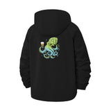 Hop Octopus Unisex Full-Zip Printed Waterproof Hooded Windbreaker