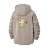 Botanical Skull Unisex Full-Zip Printed Waterproof Hooded Windbreaker