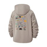 Wildlife Icons Unisex Full-Zip Printed Waterproof Hooded Windbreaker