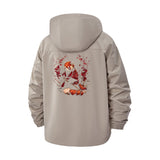 Red Panda Botanical Unisex Full-Zip Printed Waterproof Hooded Windbreaker