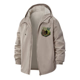 Forest Wildlife Unisex Full-Zip Printed Waterproof Hooded Windbreaker
