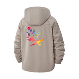 Vibrant Flying Birds Unisex Full-Zip Printed Waterproof Hooded Windbreaker
