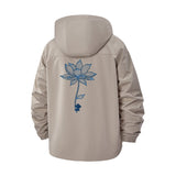 Geometric Lotus Unisex Full-Zip Printed Waterproof Hooded Windbreaker