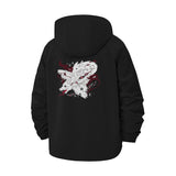 Abstract Animal Skull Unisex Full-Zip Printed Waterproof Hooded Windbreaker