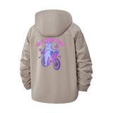 Dinosaur Cycling Unisex Full-Zip Printed Waterproof Hooded Windbreaker