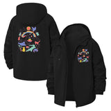 Whimsical Animal Rainbow Unisex Full-Zip Printed Waterproof Hooded Windbreaker