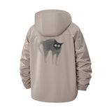 Spooky Cat Unisex Full-Zip Printed Waterproof Hooded Windbreaker