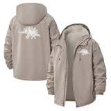 Stegosaurus Graphic Unisex Full-Zip Printed Waterproof Hooded Windbreaker