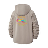 Dinosaur Collection Unisex Full-Zip Printed Waterproof Hooded Windbreaker