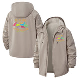 Dinosaur Collection Unisex Full-Zip Printed Waterproof Hooded Windbreaker