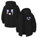 Alien and Cat Cartoon Unisex Full-Zip Printed Waterproof Hooded Windbreaker