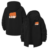 Cat Loaf Meme Unisex Full-Zip Printed Waterproof Hooded Windbreaker