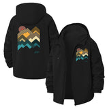 Geometric Mountain Bear Unisex Full-Zip Printed Waterproof Hooded Windbreaker