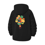 Whimsical Tree Art Unisex Full-Zip Printed Waterproof Hooded Windbreaker