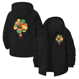 Whimsical Tree Art Unisex Full-Zip Printed Waterproof Hooded Windbreaker
