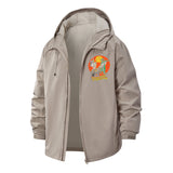 Halloween Skeleton Countdown Unisex Full-Zip Printed Waterproof Hooded Windbreaker