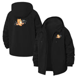 Space Cat Unisex Full-Zip Printed Waterproof Hooded Windbreaker