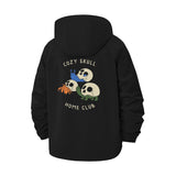 Cozy Skull Home Club Unisex Full-Zip Printed Waterproof Hooded Windbreaker