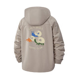 Cozy Skull Home Club Unisex Full-Zip Printed Waterproof Hooded Windbreaker