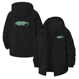 Whimsical Rat Motif Unisex Full-Zip Printed Waterproof Hooded Windbreaker