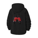 Boxing Gloves Motif Unisex Full-Zip Printed Waterproof Hooded Windbreaker