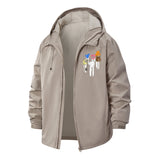 Colorful Dog Group Unisex Full-Zip Printed Waterproof Hooded Windbreaker