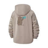 Bear with Megaphone Unisex Full-Zip Printed Waterproof Hooded Windbreaker