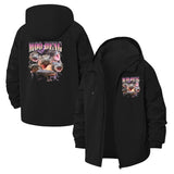 Cow Cartoon Unisex Full-Zip Printed Waterproof Hooded Windbreaker