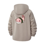 Cute Sushi Cat Unisex Full-Zip Printed Waterproof Hooded Windbreaker