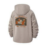 Mystical Crash Motif Unisex Full-Zip Printed Waterproof Hooded Windbreaker