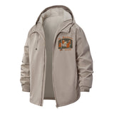 Mystical Crash Motif Unisex Full-Zip Printed Waterproof Hooded Windbreaker