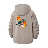 Festive Bird Unisex Full-Zip Printed Waterproof Hooded Windbreaker