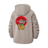 Lucky Cat Unisex Full-Zip Printed Waterproof Hooded Windbreaker