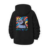 Deal With It Sunglasses Animal Unisex Full-Zip Printed Waterproof Hooded Windbreaker