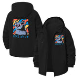 Deal With It Sunglasses Animal Unisex Full-Zip Printed Waterproof Hooded Windbreaker