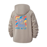 Deal With It Sunglasses Animal Unisex Full-Zip Printed Waterproof Hooded Windbreaker