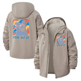 Deal With It Sunglasses Animal Unisex Full-Zip Printed Waterproof Hooded Windbreaker