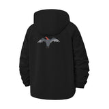 Flying Crane Unisex Full-Zip Printed Waterproof Hooded Windbreaker