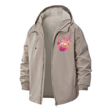 Shiba Inu Ramen Unisex Full-Zip Printed Waterproof Hooded Windbreaker