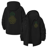 Pineapple Skull Unisex Full-Zip Printed Waterproof Hooded Windbreaker
