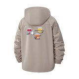 Cartoon Jam Band Unisex Full-Zip Printed Waterproof Hooded Windbreaker